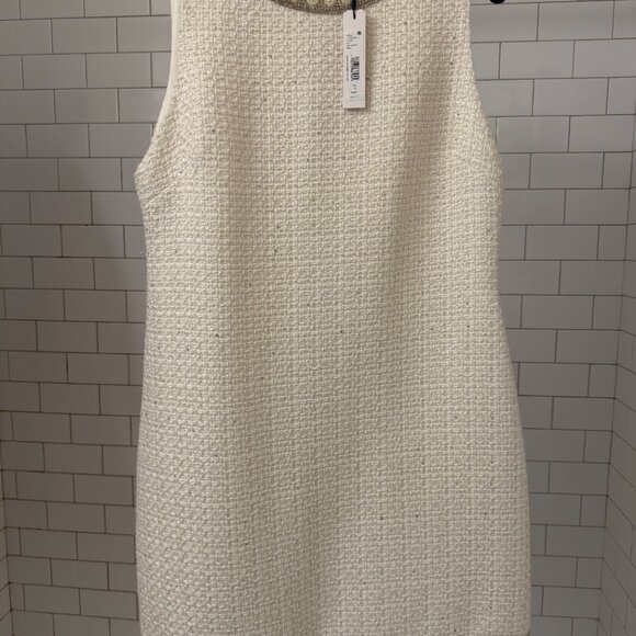 Alice & Olivia Coley Mini Dress, Off White, NWT, Size 14 - Picture 5 of 15